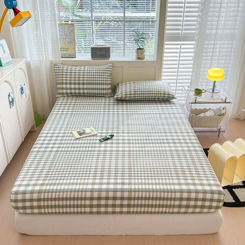 Afralia™ Queen Double Fitted Bed Sheet Coarse Cloth Mattress Cover - High-Quality Print