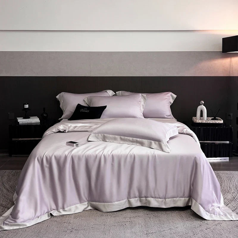 Afralia™ 600TC Lyocell Eucalyptus Fiber Bedding Set: Duvet Cover, Bed Sheet, Pillowcases