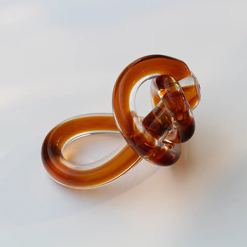 Afralia™ Geometric Glass Twine Knot Ornament Home Decor