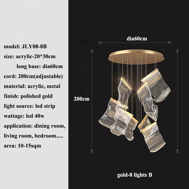 Afralia™ Modern LED Chandeliers for Home Decor & Villa, Living Dining Room Pendant Lights