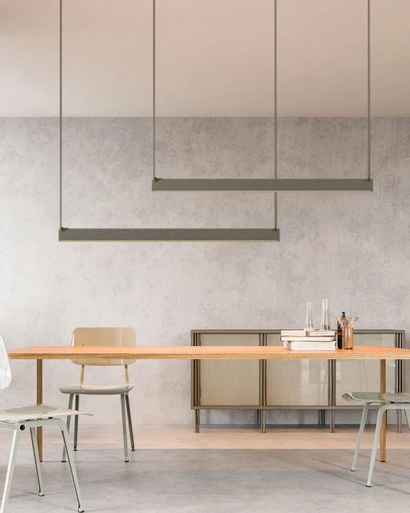 Afralia™ Modern Orange Gray Pendant Lighting for Dining Room, Adjustable Aluminum Belt Textile Fixture