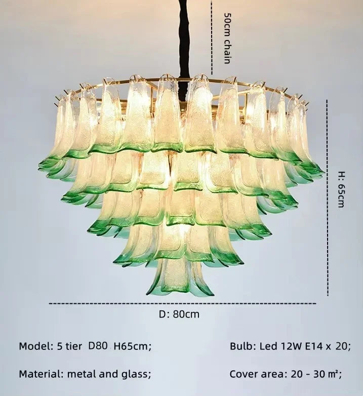Afralia™ Luxury Green Glass Pendant Lights Metal Round Luminaria Fixture
