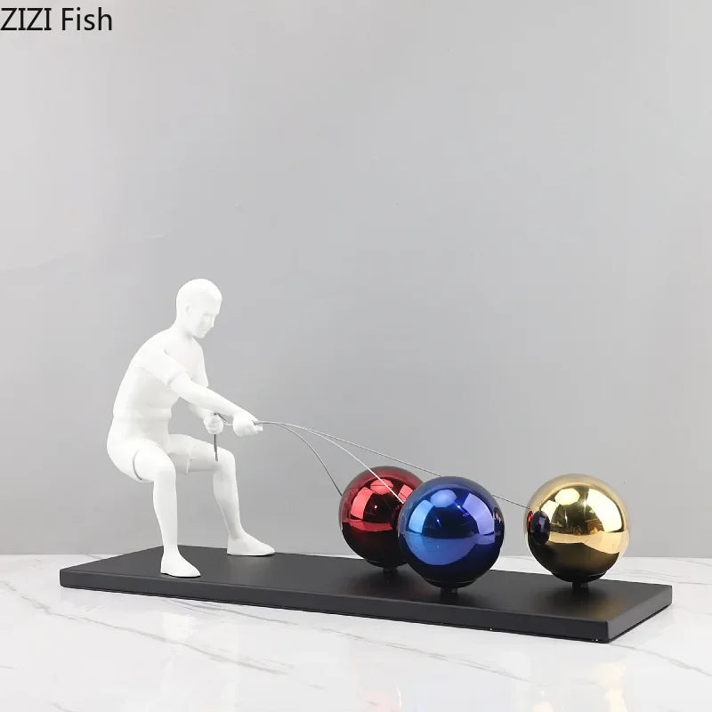 Afralia™ Abstract Character Metal Sculpture Desk Ornament Aesthetic Room Decor