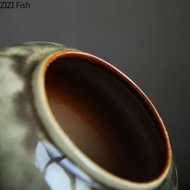 Afralia™ Colored Glaze Ceramic Tea Canister Jar Desk Decoration Candy Pot