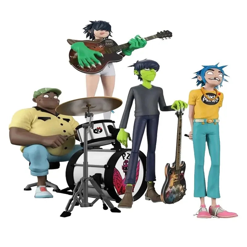 Afralia™ Gorillaz Band Resin Action Figure Set - 2D Noodle Murdoc Russel Model Dolls