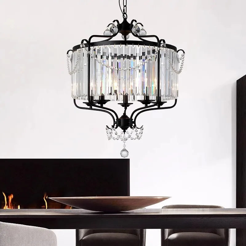 Afralia™ Modern LED Crystal Iron Art Chandelier for Luxury Living Spaces