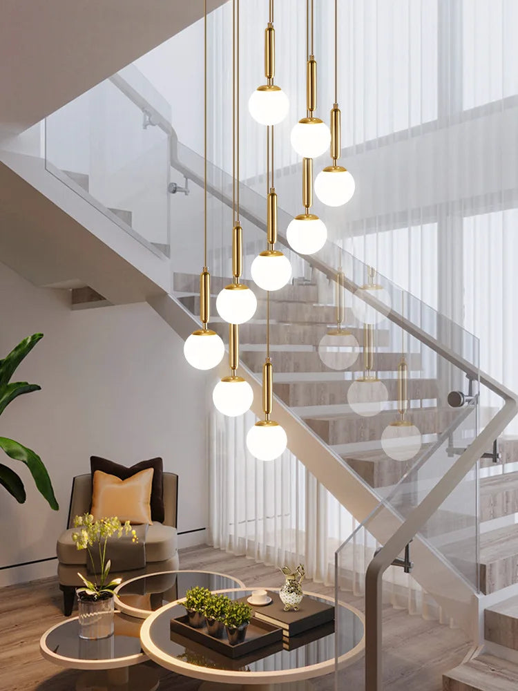 Afralia™ LED Glass Ball Chandelier: Stylish Lighting for Home, Hotel, and Indoor Spaces