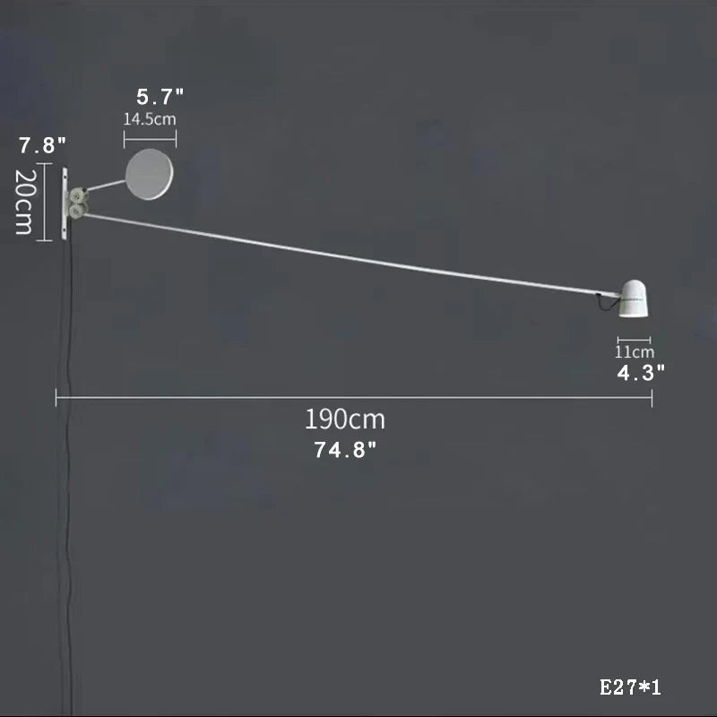 Afralia™ Adjustable LED Swing Arm Wall Sconce in Red/Black - Modern Lighting