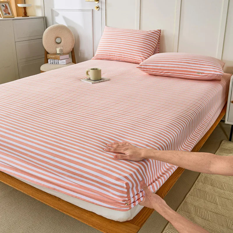 Afralia™ Coarse Cotton Queen Fitted Sheet: Comfortable, Durable Maternal Child Bedding