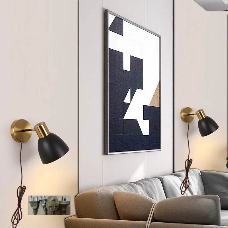 Afralia™ Modern Black Iron LED Wall Sconce for Hallway Bedroom Vanity Bar