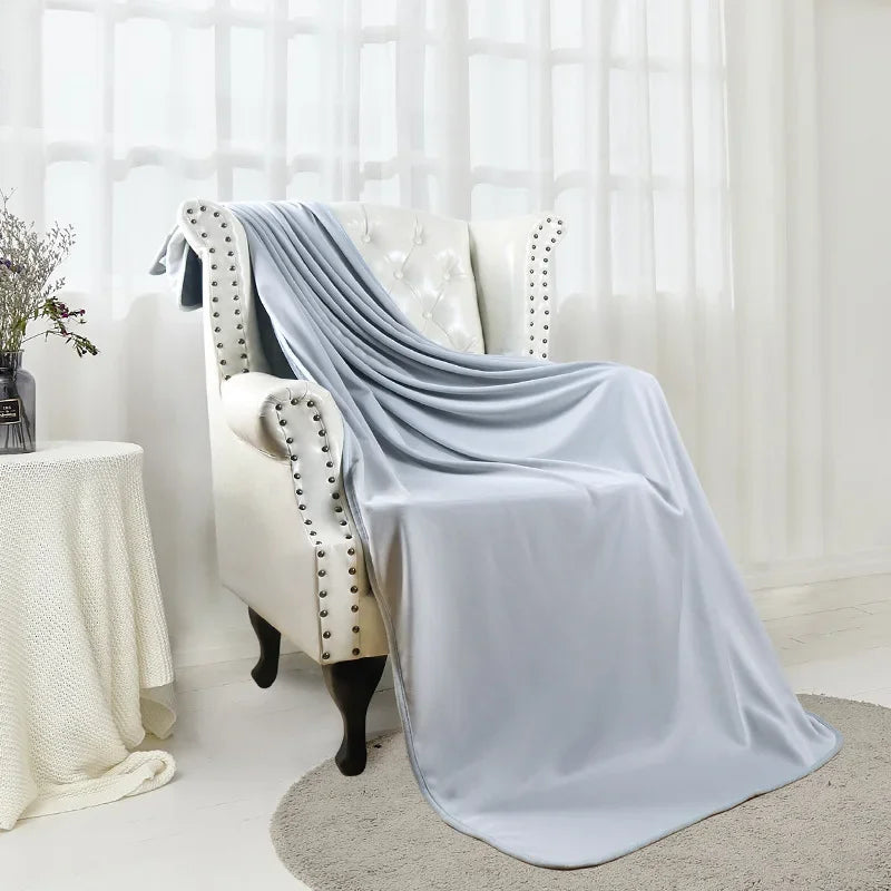 Afralia™ Flannel & Ice Fiber Cooling Blanket: Dual Purpose Thin Blanket