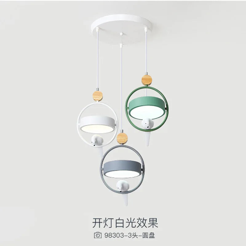 Afralia™ Nordic Wooden Bird Pendant Light Chandelier for Kitchen Dining Room Home Decor