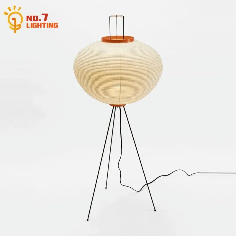 Afralia™ Akari Noguchi Wabi-sabi LED Floor Lamp for Living Room Decor
