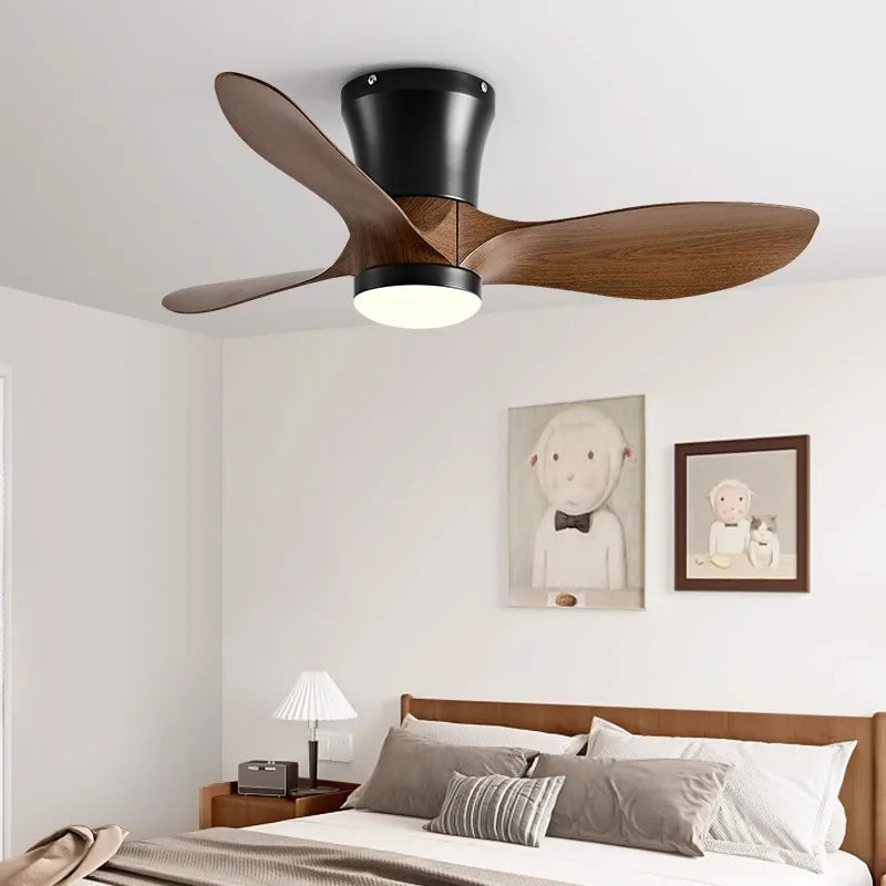 Afralia™ Modern 24CM Ceiling Fan with Remote Control and DC Motor Speeds