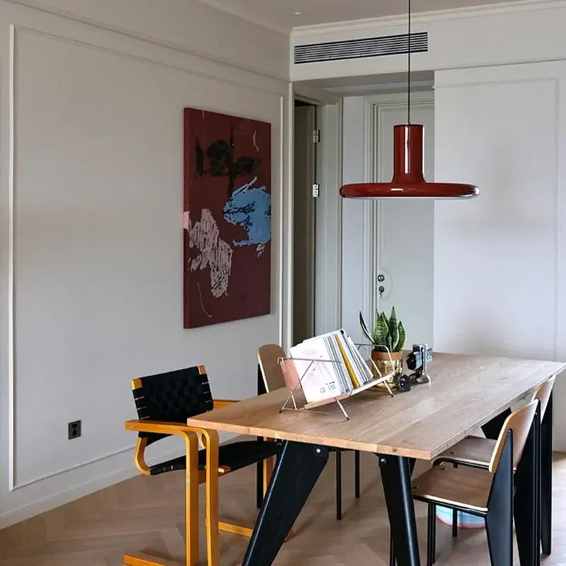 Afralia™ Vintage Red Pendant Lamp Chandelier for Kitchen Dining Living Room