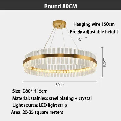 Afralia™ Crystal Ring Chandelier LED Pendant Light Fixture