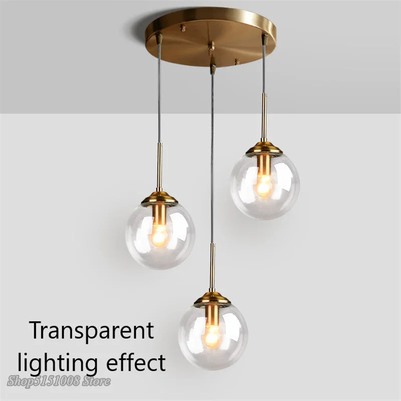 Afralia™ Glass Pendant Lights: Modern LED Hanging Lamp for Home Lighting Fixtures