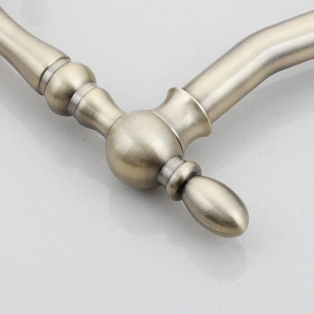 Afralia™ Antique Brass Dual Handle Swivel Sink Faucet Rotated Mixer Tap