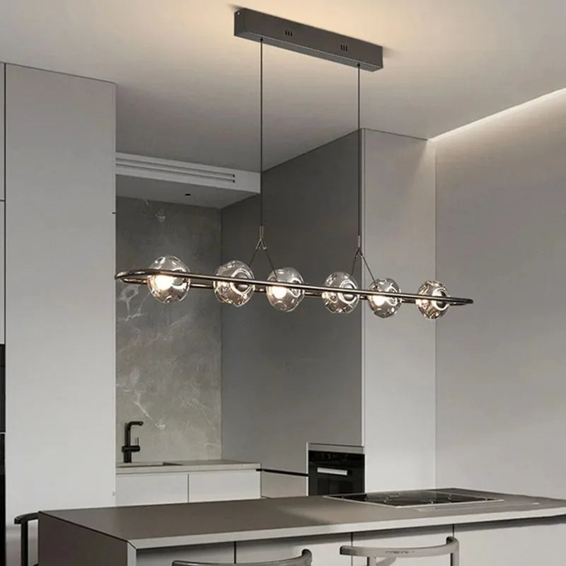 Afralia™ Glass LED Chandelier Pendant Light for Home Bedroom Foyer Lighting