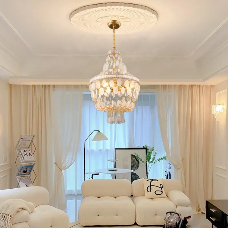 Afralia™ Shell Pendant LED Chandelier for Home Lighting