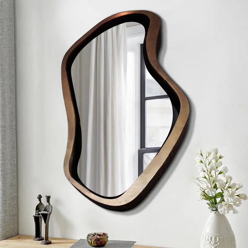 Afralia™ Nordic Irregular Dressing Mirror, Light Luxury Wall Mounted Art Decoration Mirror