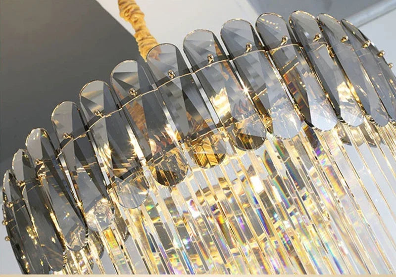 Afralia™ Crystal LED Pendant Chandelier for Modern Home Decor.