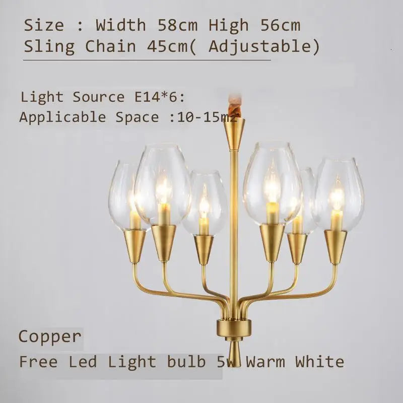 Afralia™ Modern Glass Chandelier for Living Room, Restaurant, Hotel, Bedroom – Premium Quality