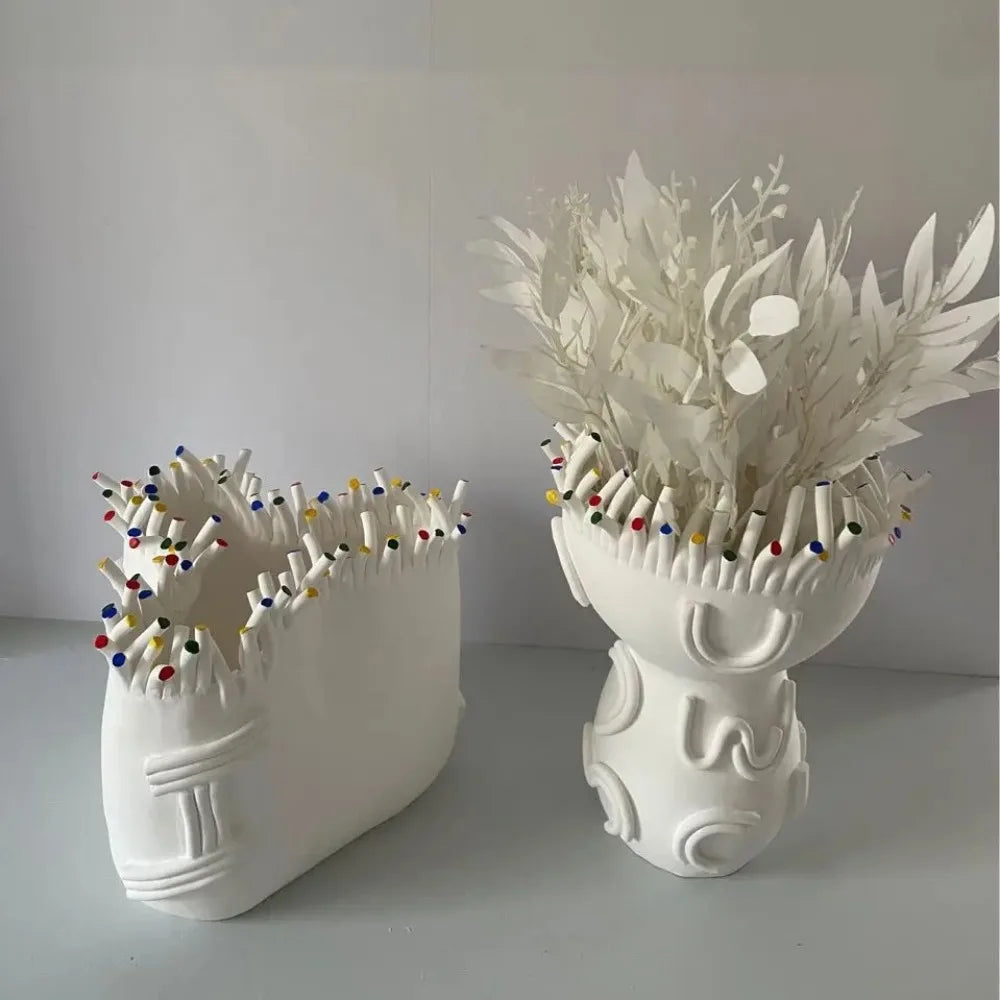 Afralia™ Coral Shapes Flower Pot Vase Ceramic Handicraft Home Decoration