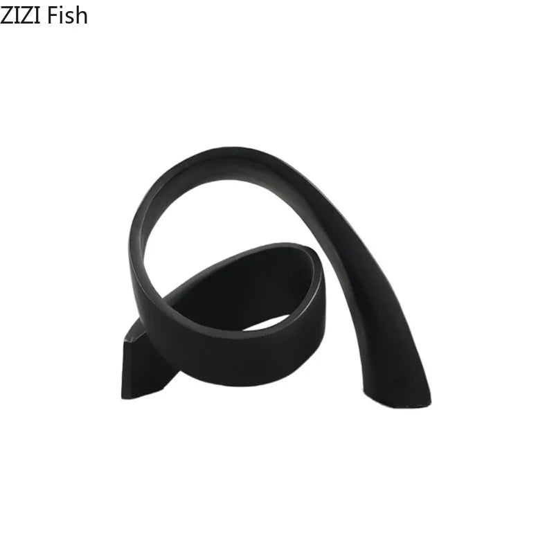 Afralia™ Twisted Circular Ring Sculpture Desk Decoration | Abstract Room Aesthetics Décor