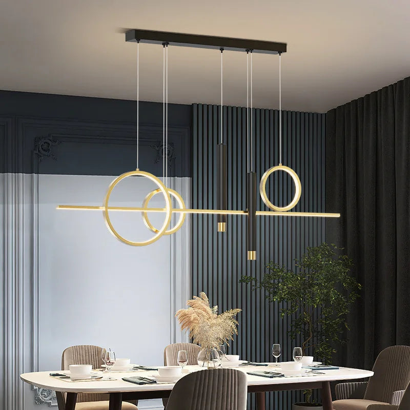 Afralia™ Modern LED Chandelier Dimmable for Dining Room Kitchen Bar Pendant Lighting