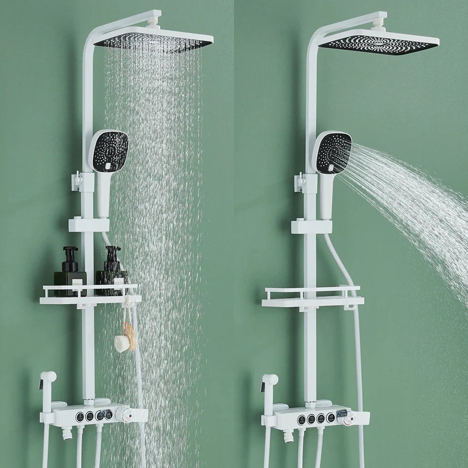 Afralia™ Rainfall Shower Faucet Set with Hand Spray & Bathtub Spout
