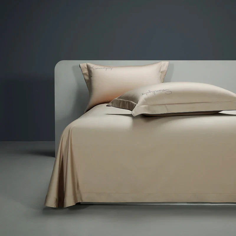 Afralia™ Luxury Embroidery Solid Color Bedding Set - 1200TC Egyptian Cotton, Hotel Style