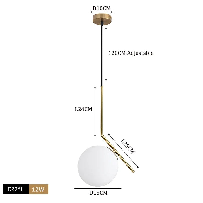 Afralia™ Glass Ball Pendant Lights LED Kitchen Living Room Suspension Luminaire