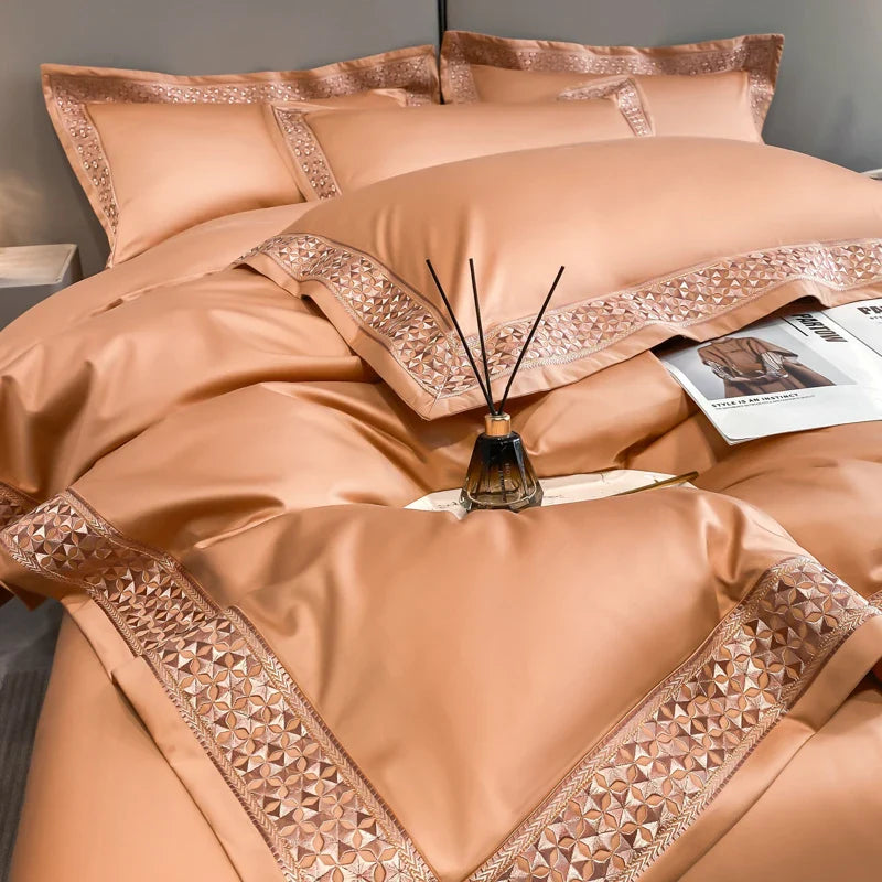 Afralia™ Luxury Embroidered 4-Piece Bedding Set