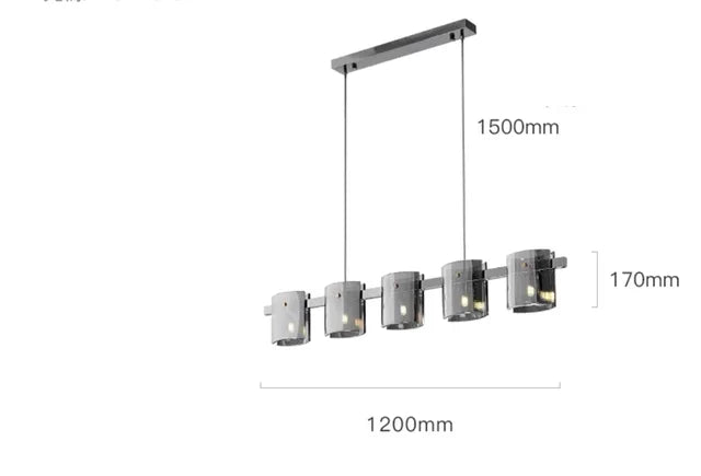 Afralia™ Elegant Smoky Glass Chandelier Ceiling Lighting for Dining Living Bedroom