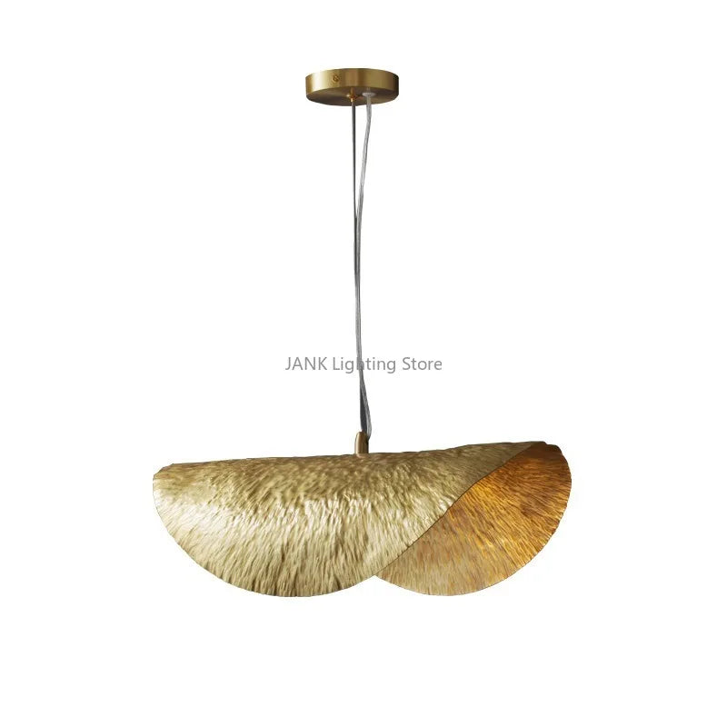 Afralia™ Lotus Leaf Hat Pendant Lamp: Elegant Copper Design for Living Room, Restaurant, Bar.