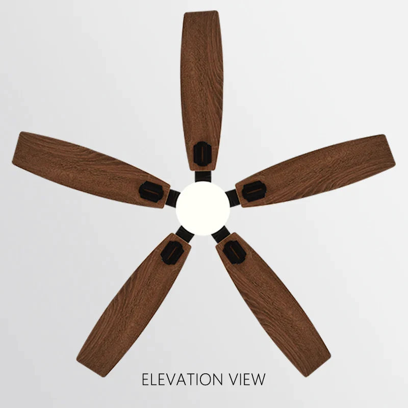 Afralia™ 52" Wood Blade Ceiling Fan with 18W LED Light and Remote Control