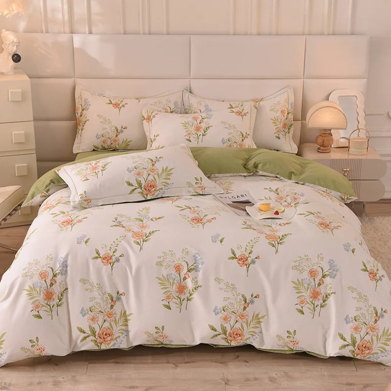 Afralia™ Cotton Thickened Bedding Set - Single/Double Size, High Quality, Warm & Soft.