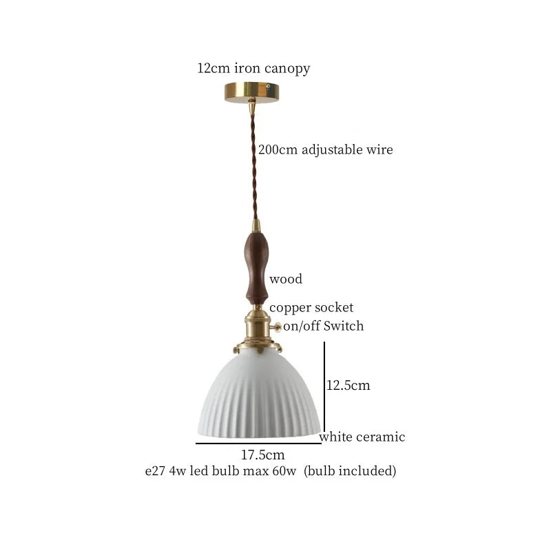 Afralia™ Ceramic LED Hanging Pendant Light - Modern Nordic Design for Home Decor