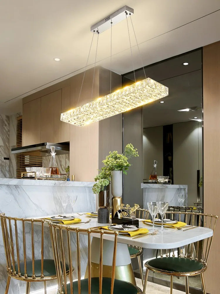 Afralia™ Modern Crystal LED Chandelier for Living and Dining Room Decor