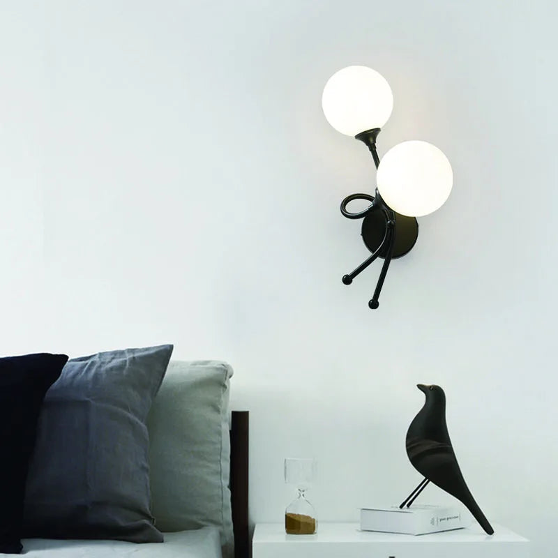 Afralia™ Nordic Glass Ball Wall Lamps - Modern Creativity for Bedroom, Living Room, and Corridor