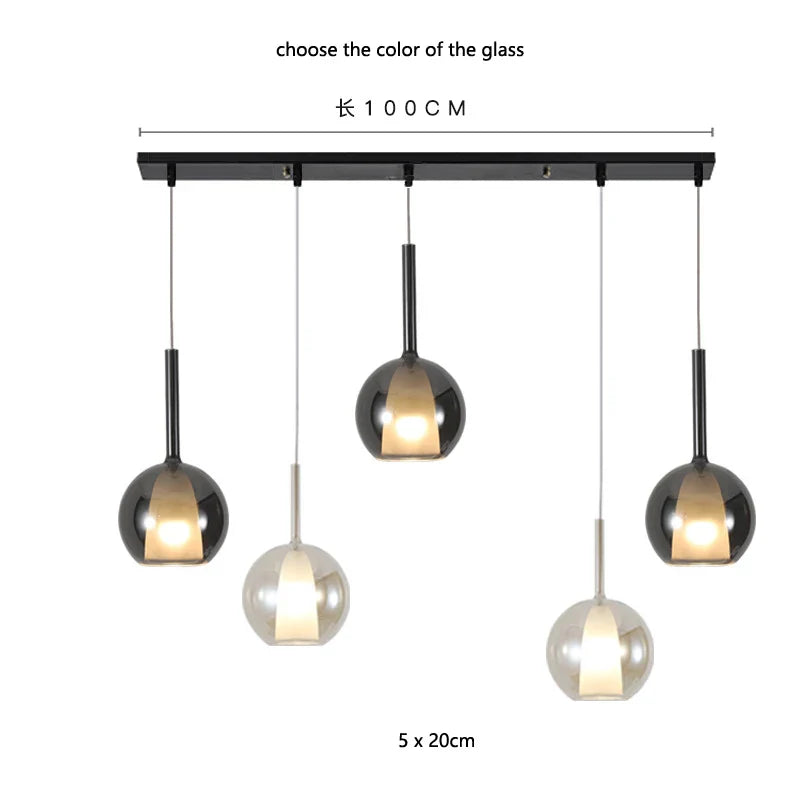 Afralia™ Designer Glass Chandelier Pendant Light for Dining Room Kitchen Loft Home Decor