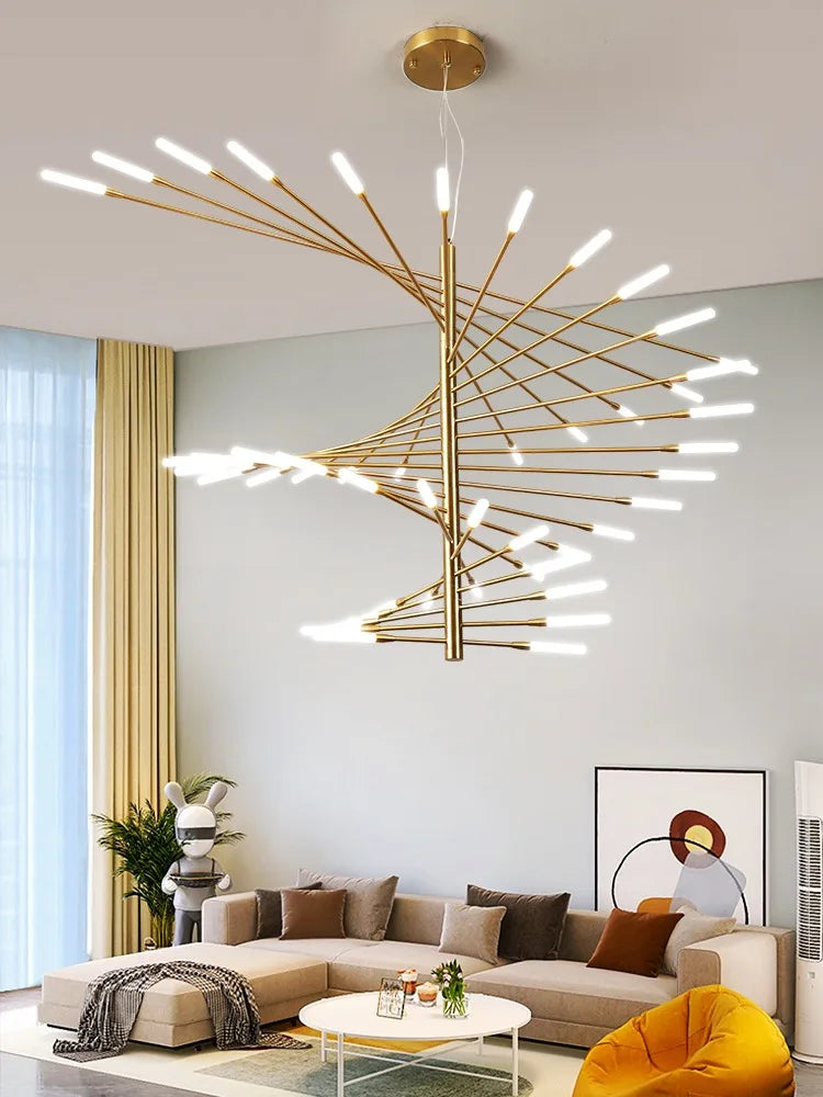 Afralia™ Fireworks LED Chandelier Light for Indoor Living Dining Bedroom Hall Decor