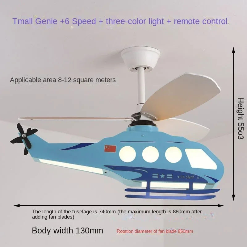 Afralia™ Helicopter Light Ceiling Lamp for Boy's Room
