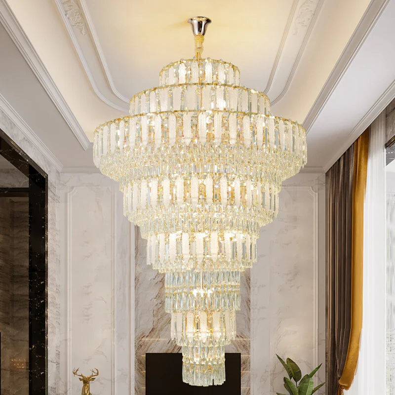 Afralia™ Crystal Hollow Chandelier: Elegant Lighting for European Villa, Hotel Lobby, and Living Room