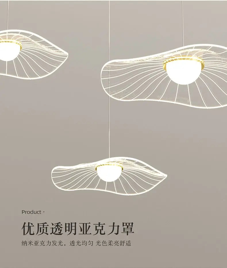 Afralia™ Lotus Leaf LED Pendant Light for Modern Minimalist Living Room, Bedroom, and Dining