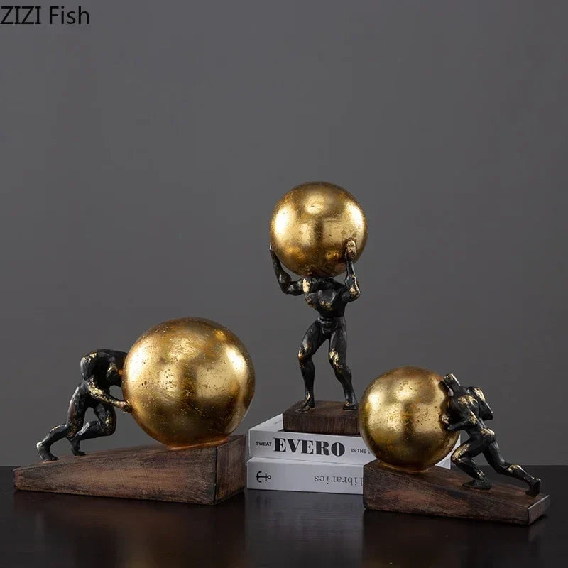 Resin Gymnast Art Sculpture by Afralia™ - Abstract Figure Statue for Home Decor