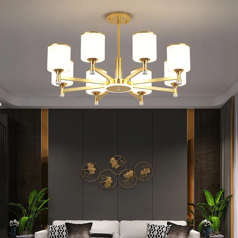 Afralia™ Glass Chandelier: Nordic Modern LED Hanging Light for Living Room and Bedroom