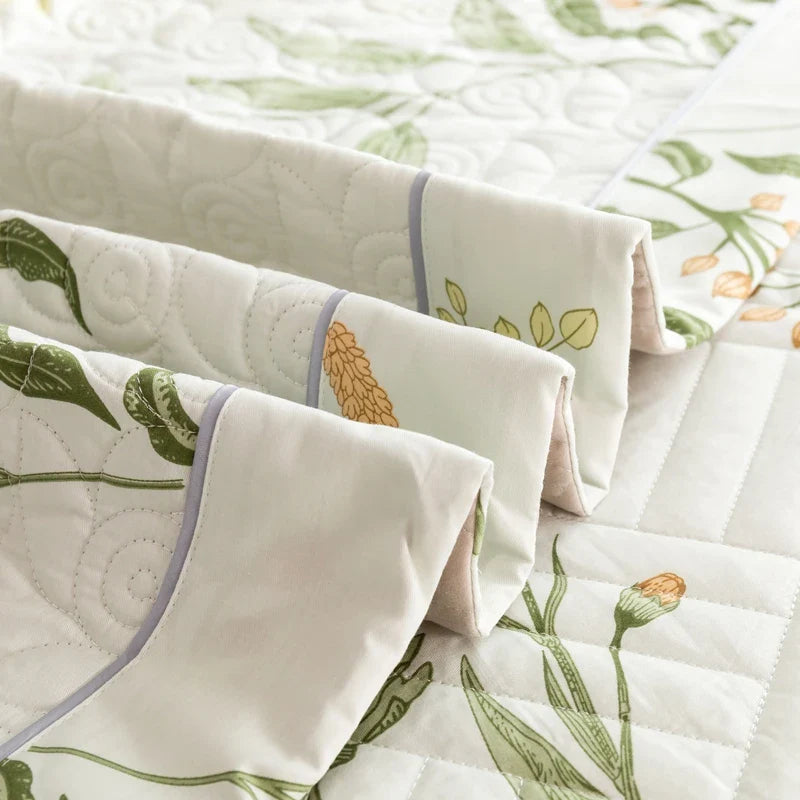 Afralia™ Cotton Quilted Bedspread Bed Cover Set for Queen King Double Bed