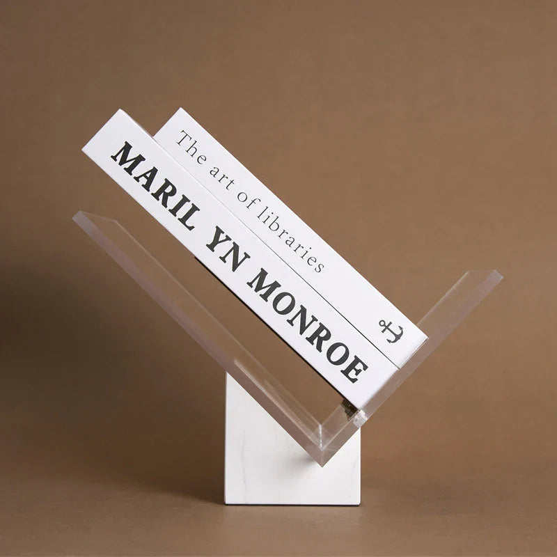 Afralia™ Marble & Acrylic Book Stand: Elegant Display for Books, Magazines, and Textbooks